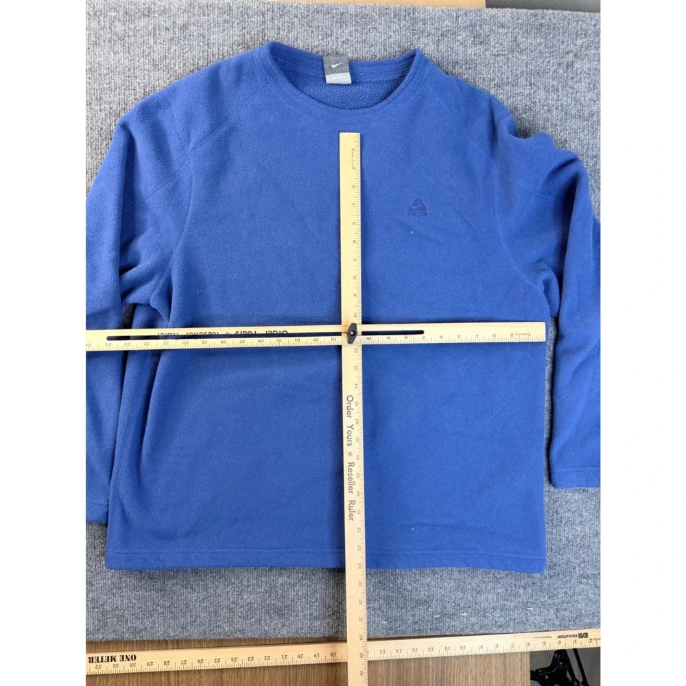 Nike ACG Fleece Sweatshirt Men XL Blue Crewneck Pullover Heavyweight Outdoor Y2K